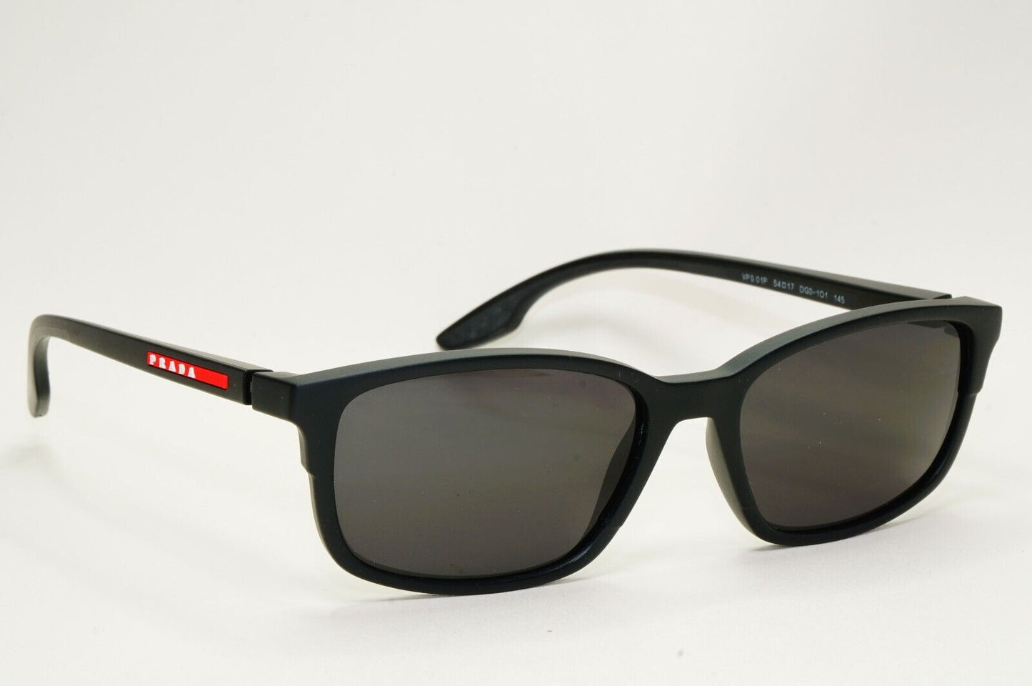Prada Sunglasses Black Matte Rubber Square PS01PV VPS 01P DG0-1O1 54mm
