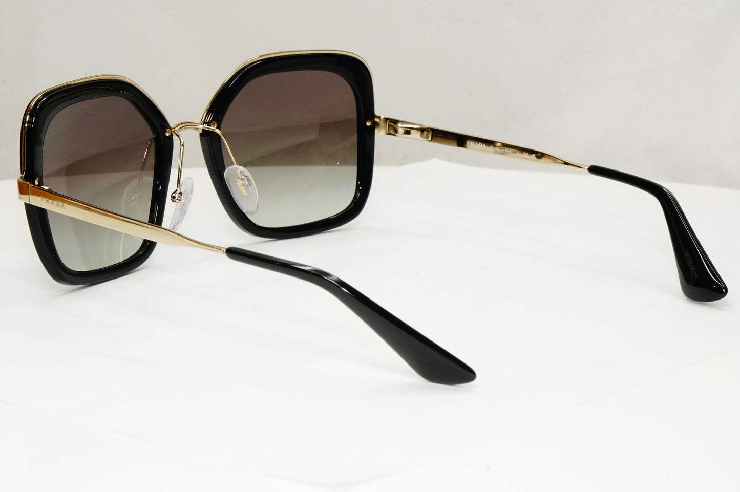 Prada Sunglasses Black Gold Square Grey Gradient PR57US SPR 57U 1AB-0A7