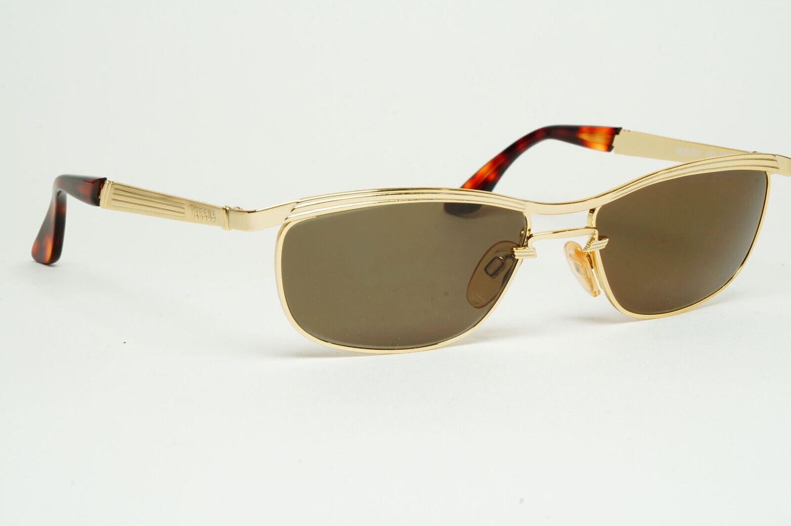 Versus Sunglasses 1996 by Gianni Versace Vintage Gold Brown MOD F01 COL 030