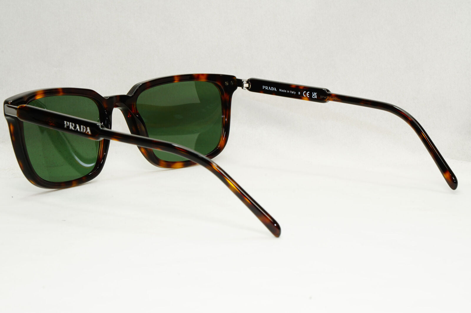 Prada Sunglasses Brown Green Square Tortoiseshell VPR 13Y PR13YV 2AU-1O1 55mm
