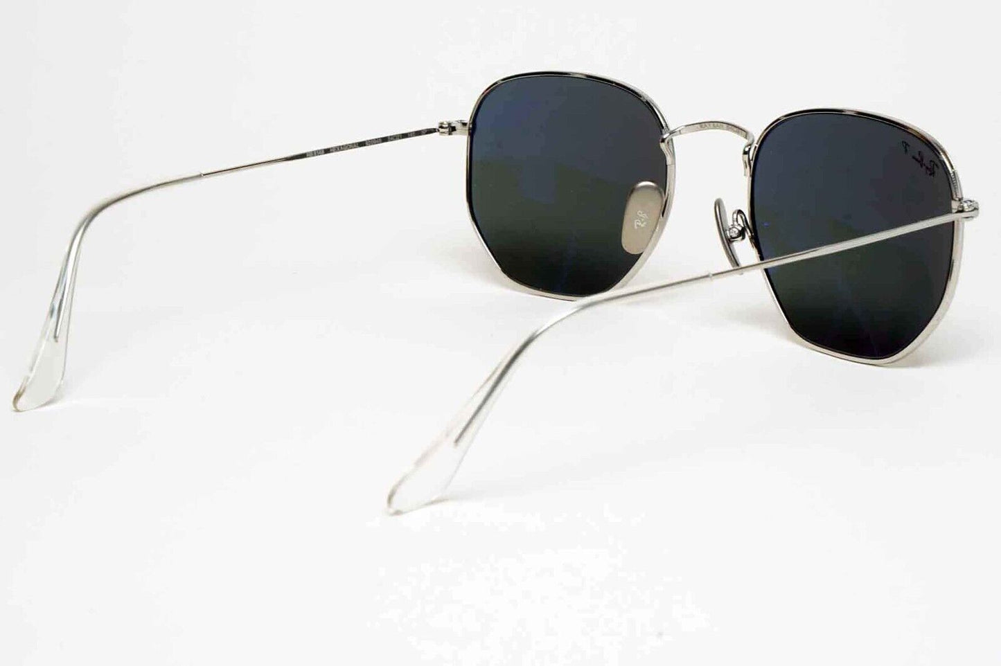 Ray-Ban Sunglasses Hexagonal Titanium Polarised Silver Black RB 8148 9209/48 54m
