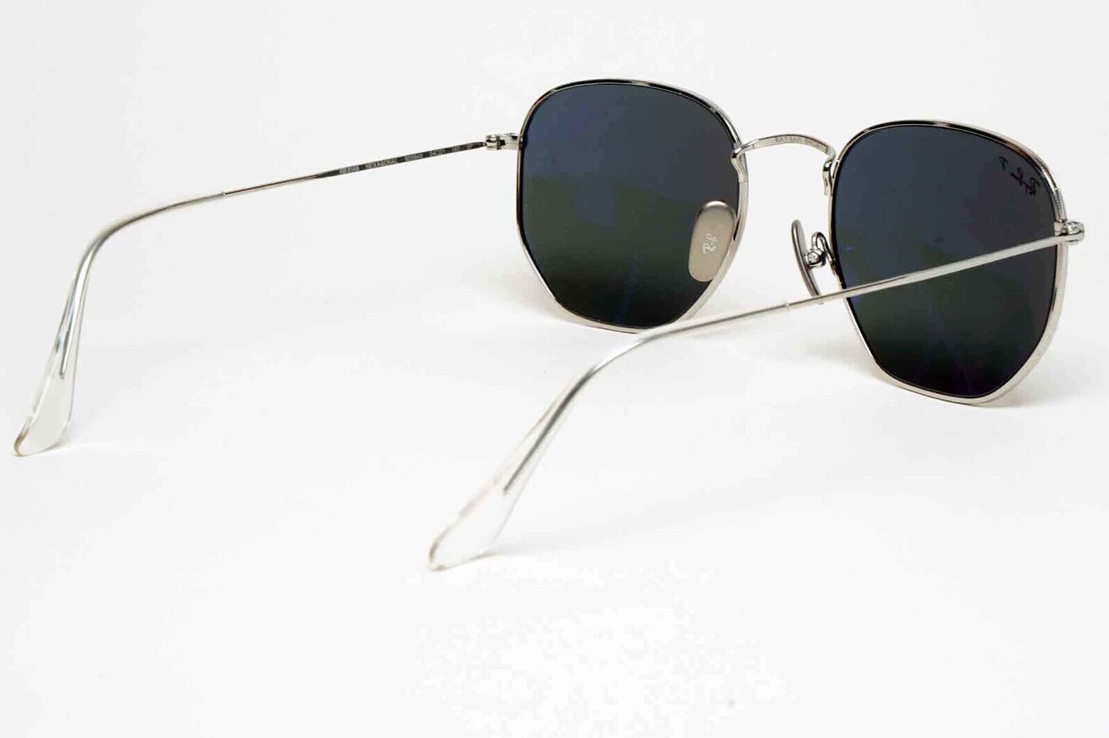 Ray-Ban Sunglasses Hexagonal Titanium Polarised Silver Black RB 8148 9209/48 54m
