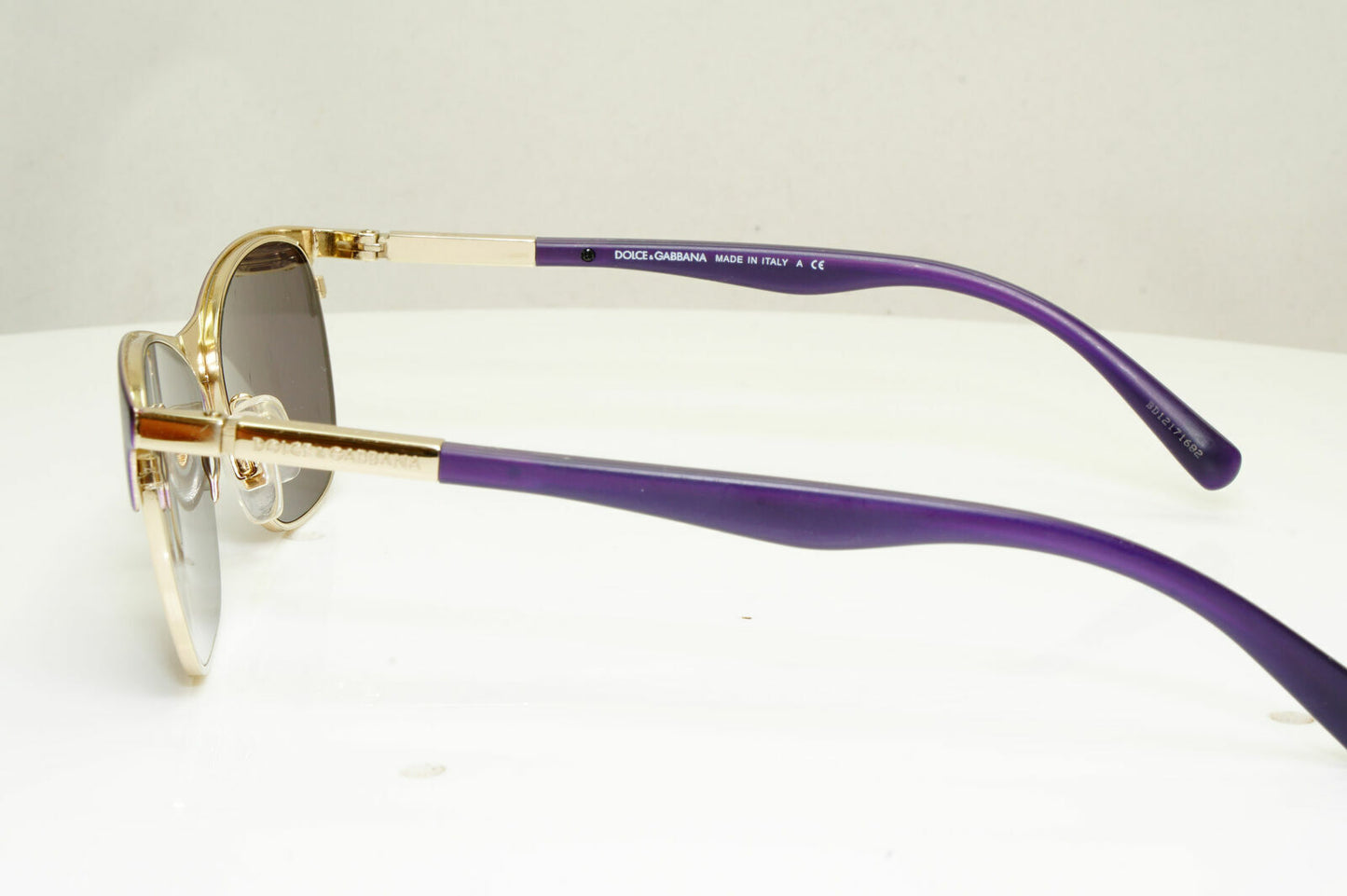 Dolce & Gabbana Gold Violet Purple Rectangle Metal Sunglasses DG 1246 1222 30197