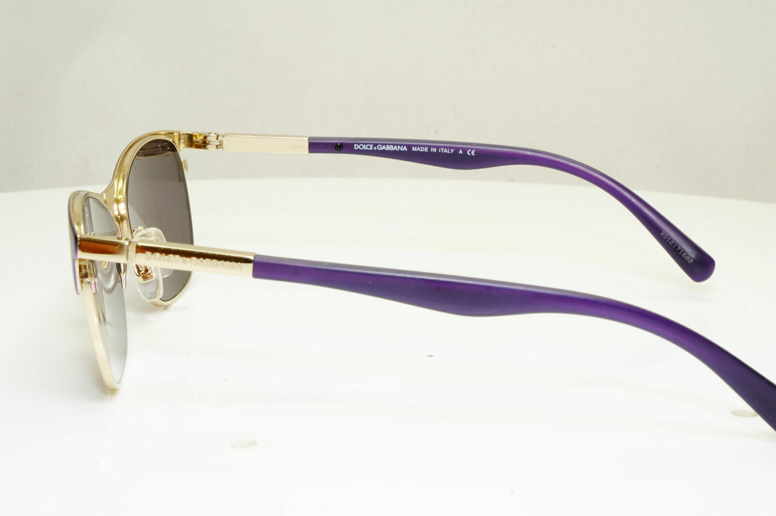 Dolce & Gabbana Gold Violet Purple Rectangle Metal Sunglasses DG 1246 1222 30197