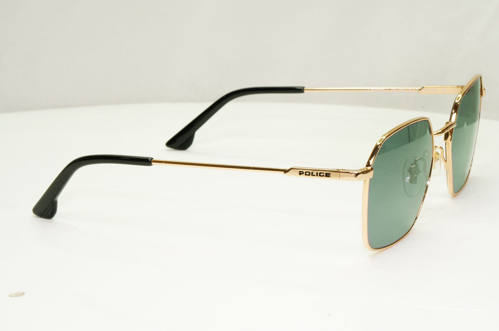 Police Gold Green Sunglasses Metal Mens Hexagonal Tuxedo 1 SPL 970C COL 0300