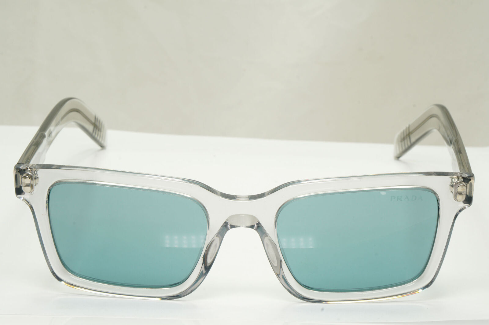 Prada Sunglasses Transparent Grey Crystal Blue Mirror PR06WS SPR 06W U43-01A