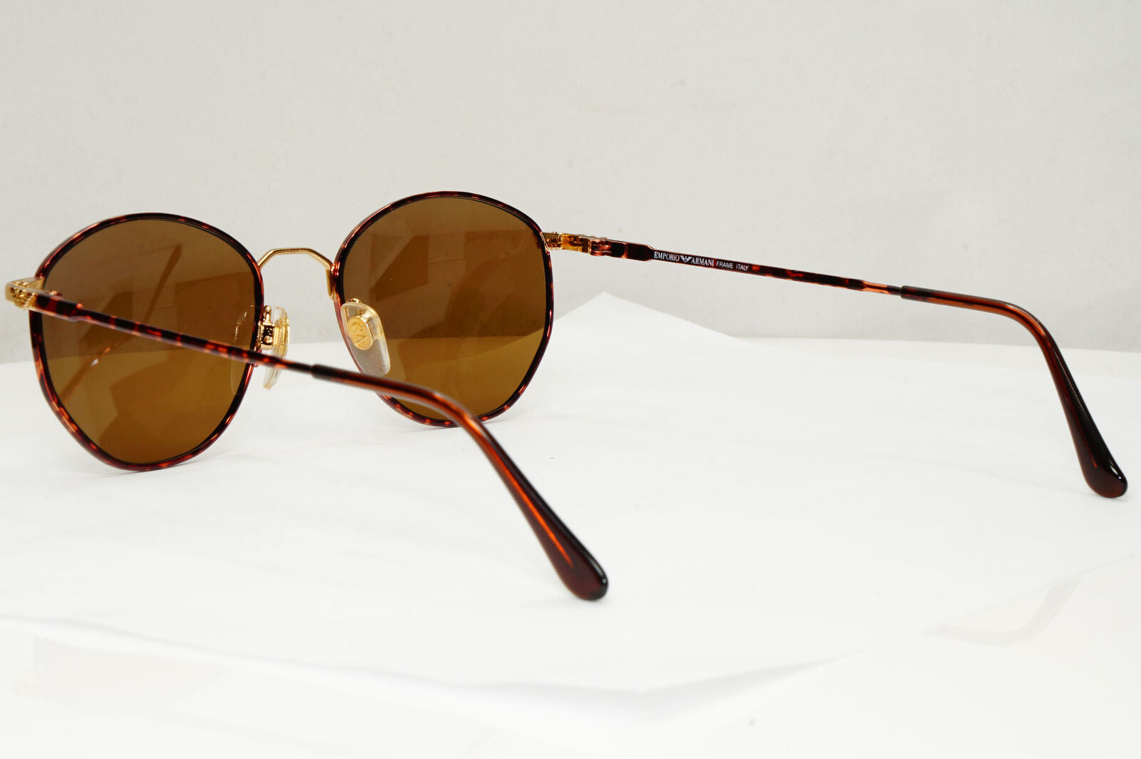 Emporio Armani Sunglasses 1997 Vintage Gold Brown Metal Round 031 721 50mm