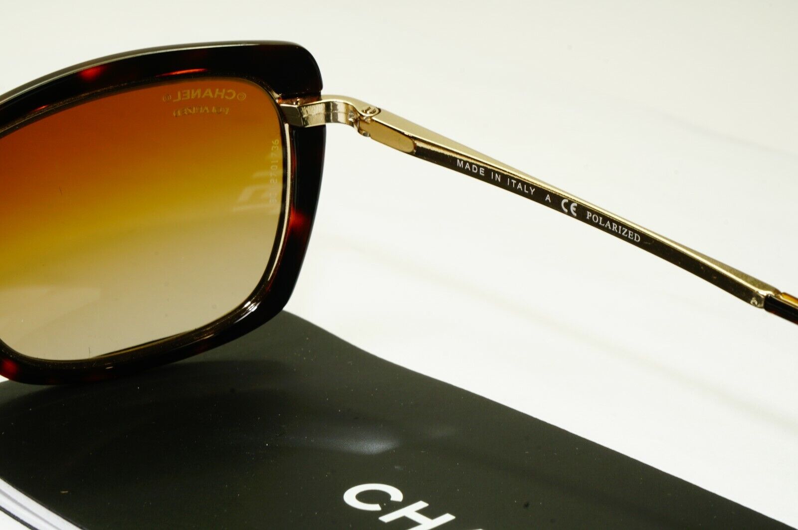 Authentic CHANEL Polarized Sunglasses Gold Brown Havana Model 5203 395/S9 27490