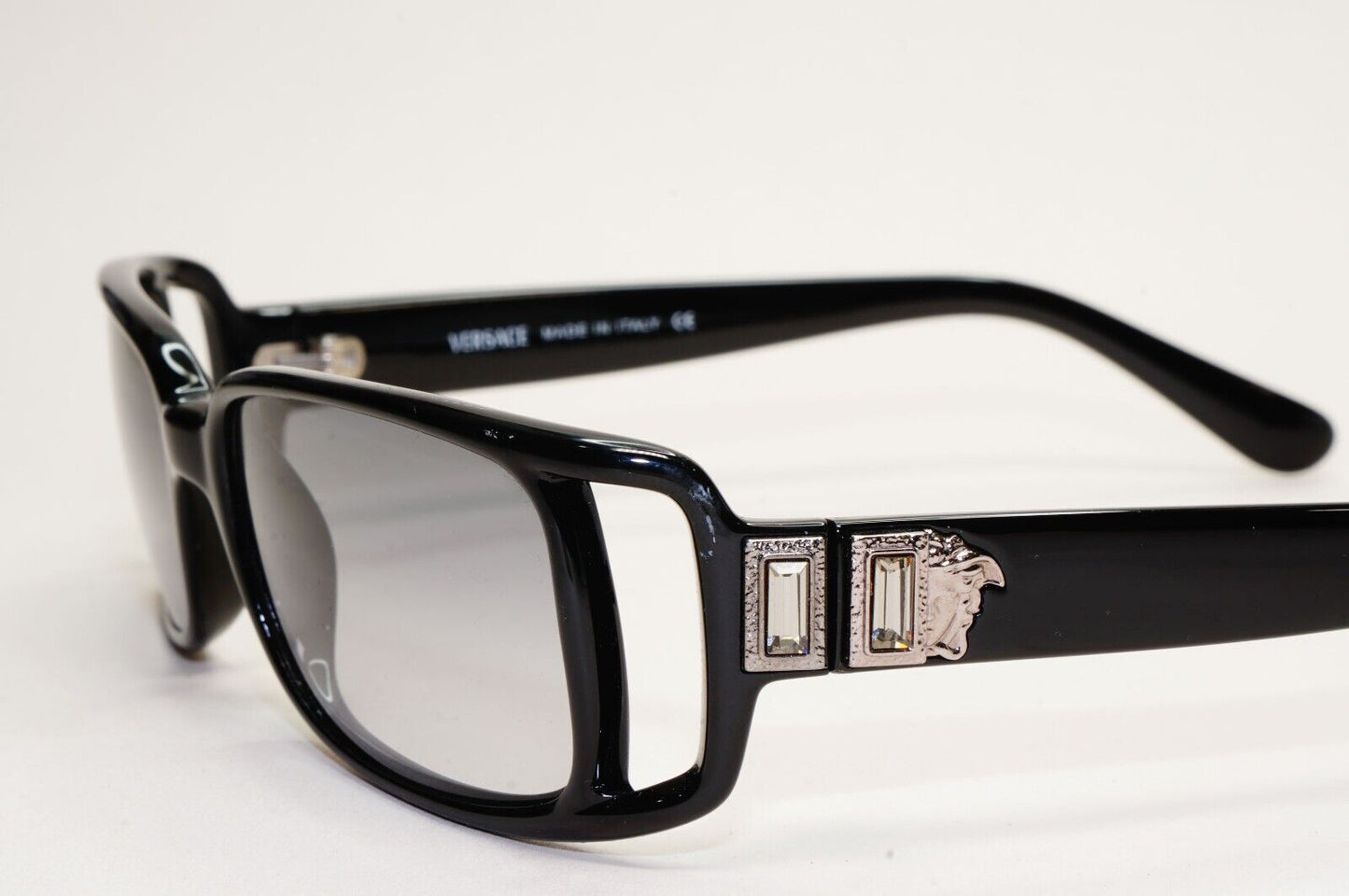 Versace Sunglasses 1998 Vintage Black Square Unisex MOD 554-H 852/482 050824