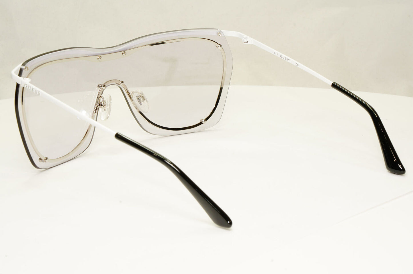 Guess Sunglasses Shield White Lilac Light Tint Visor Mask Womens GU 7720 21C