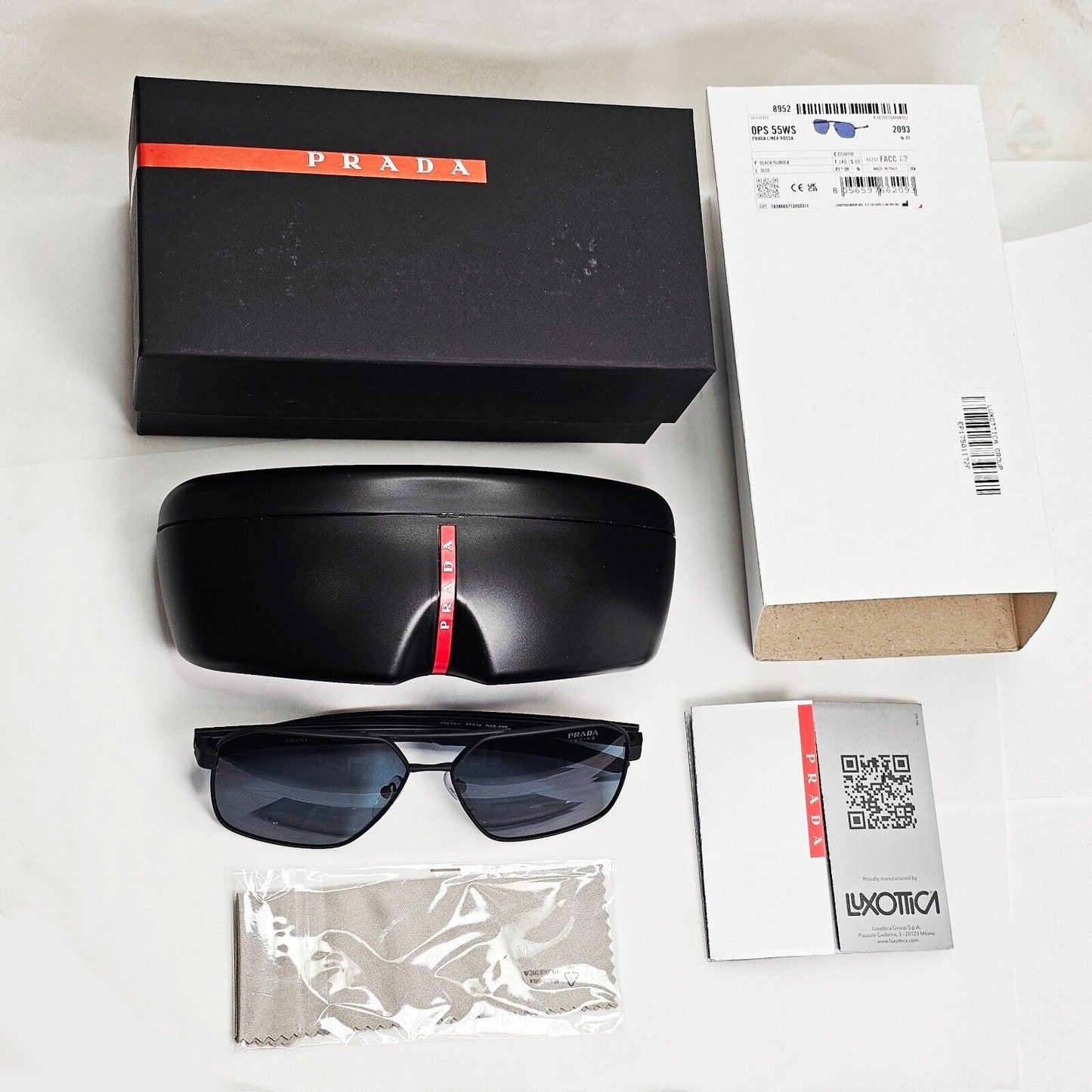 Prada Sunglasses Color Tuning Blue Lens Black Rubber PS55WS SPS 55W DG0-09R