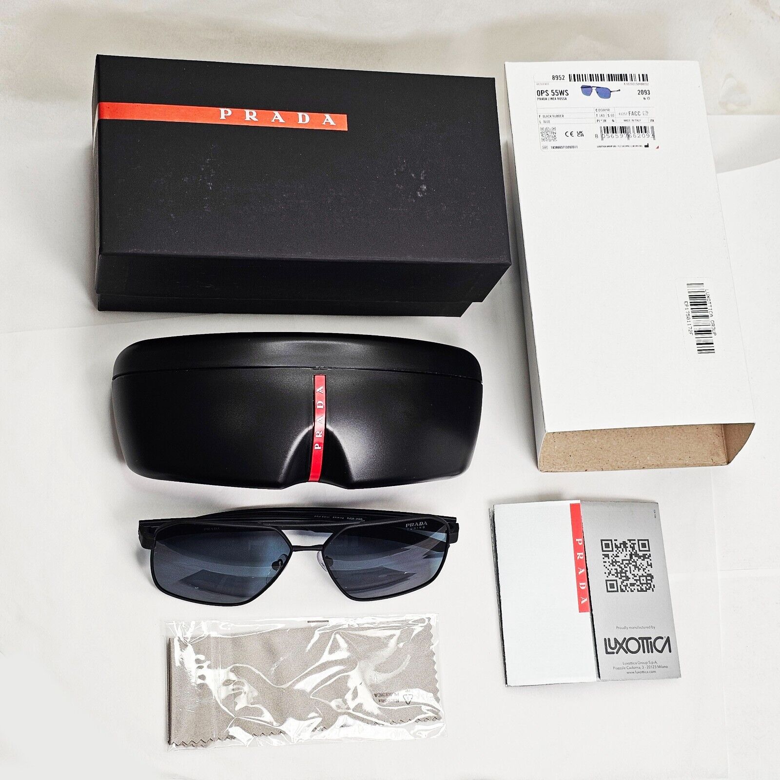 Prada Sunglasses Color Tuning Blue Lens Black Rubber PS55WS SPS 55W DG0-09R