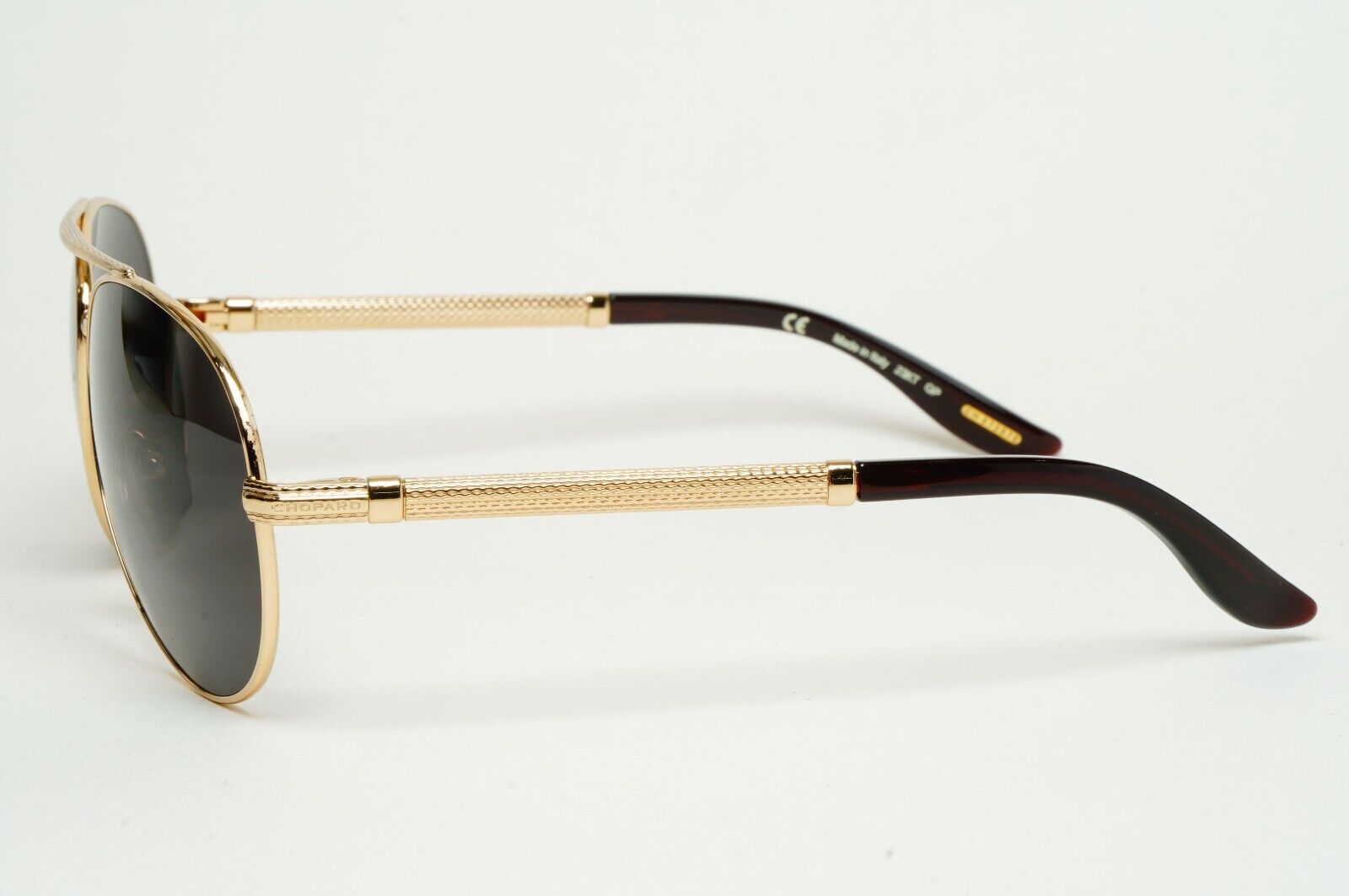 Chopard Sunglasses 23K Gold Plated Pilot Black Metal SCH 763 300K 58mm 120125