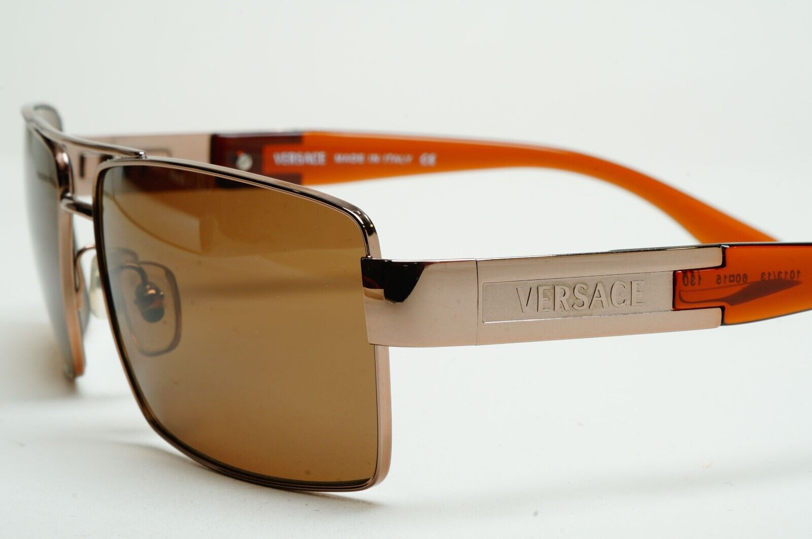 Versace Sunglasses 2005 Vintage Brown Square Navigator MOD 2041 1013/13 050225