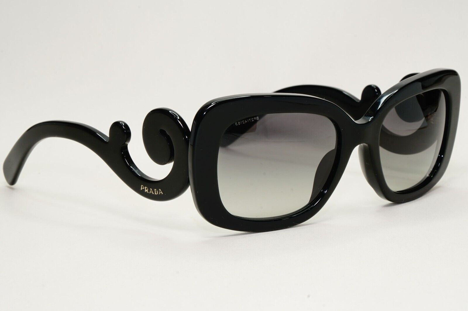 Prada Sunglasses Baroque Swirl Black Grey Square PR27OS-A SPR 27O-A 1AB-3M1