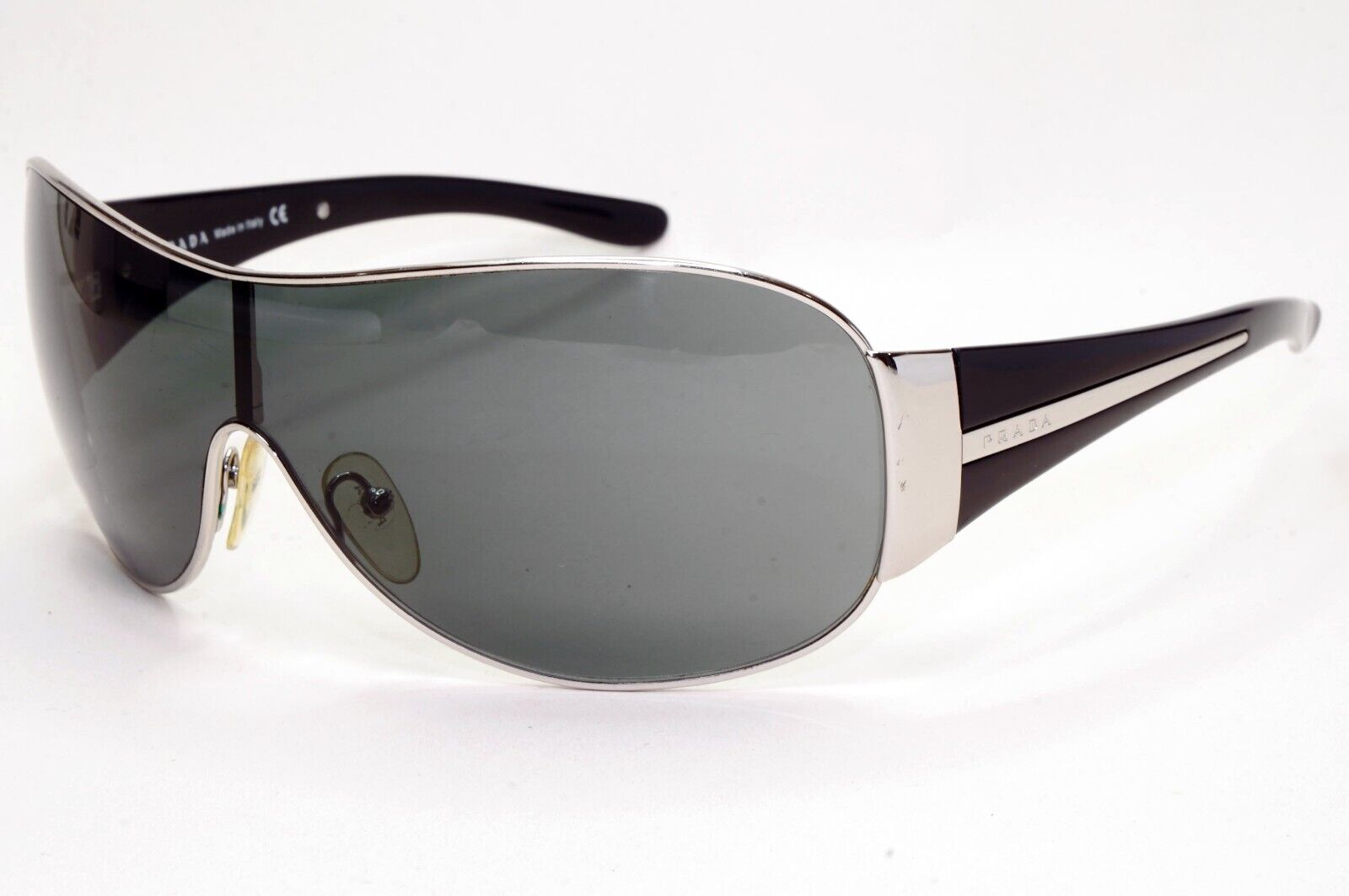 Prada Sunglasses 2006 Vintage Silver Black Shield PR52HS SPR 52H 1BC-1A1 281024