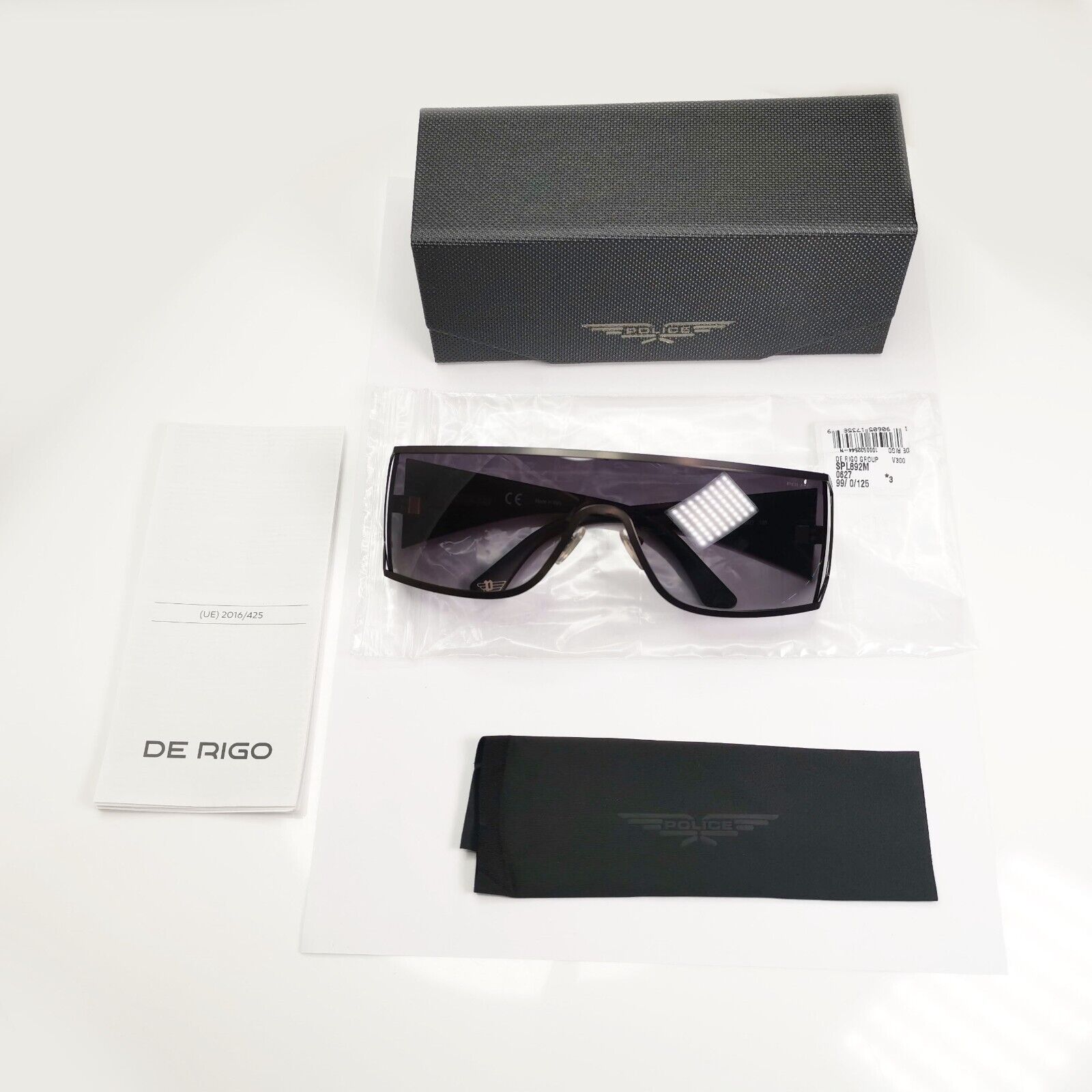 Police Black Shield Sunglasses Gradient Smoke Visor SPL 892 Origins 5 COL 0627 A