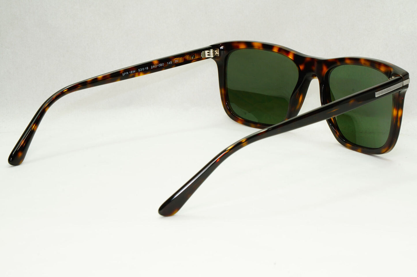 Prada Sunglasses Glass Lens Square Brown Tortoise Green PR18WS SPR 18W 2AU-0B0