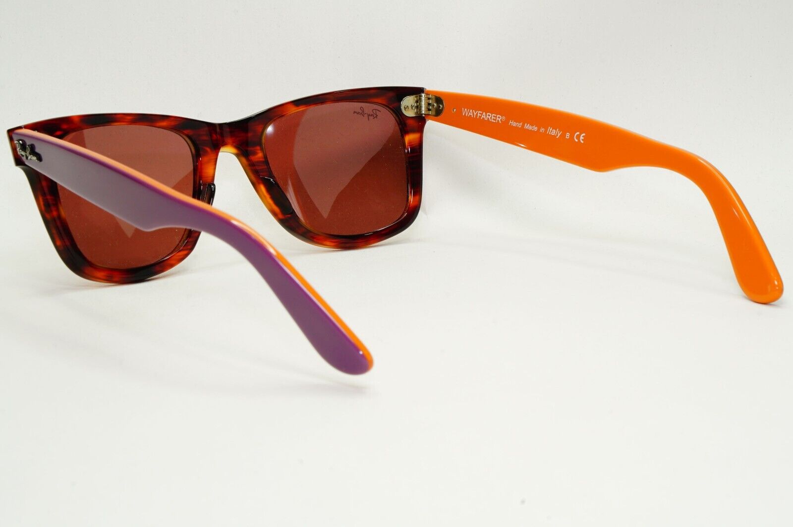 Ray-Ban Sunglasses Wayfarer Brown Havana Purple Dark Red Mirror RB 2140 1177/2K