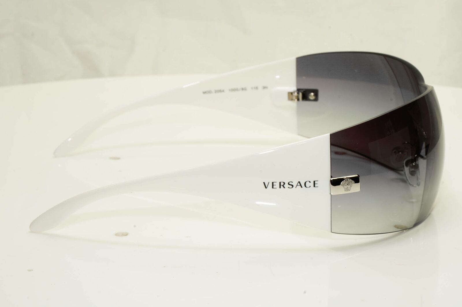 Authentic Versace Sunglasses White Shield Mens Womens Visor Ski 2054 1000/8G
