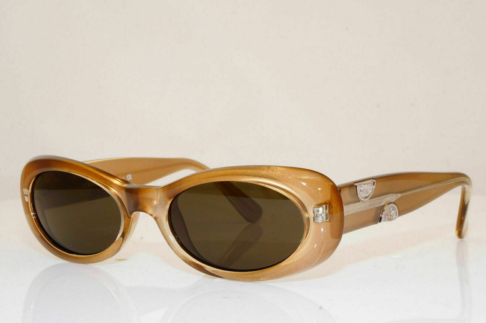 Gianni Versace 1996 Vintage Medusa Split Coin Sunglasses Brown MOD 248 COL 327