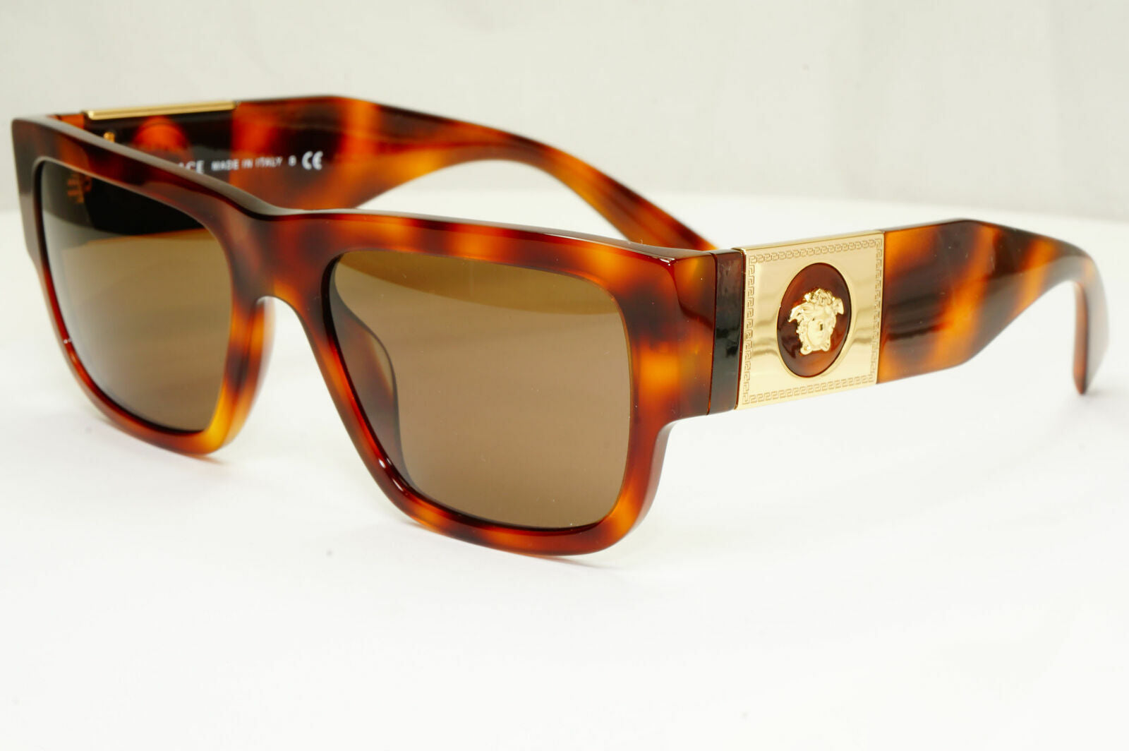 Versace Sunglasses Gold Medusa Large Brown Havana Tortoise Mens 4406 5217/73