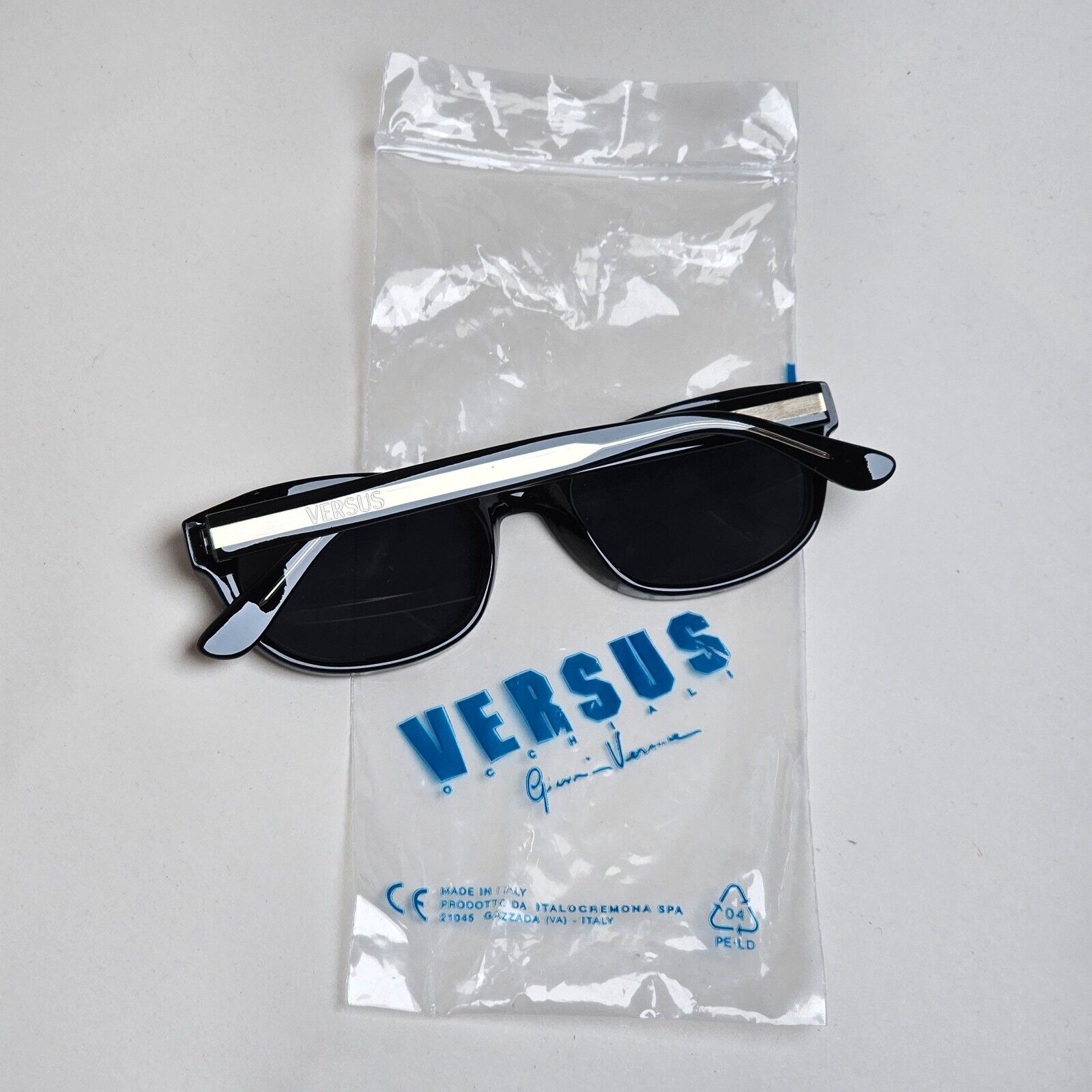 Versus Sunglasses 1996 by Gianni Versace Vintage Black Grey MOD E54 COL 852