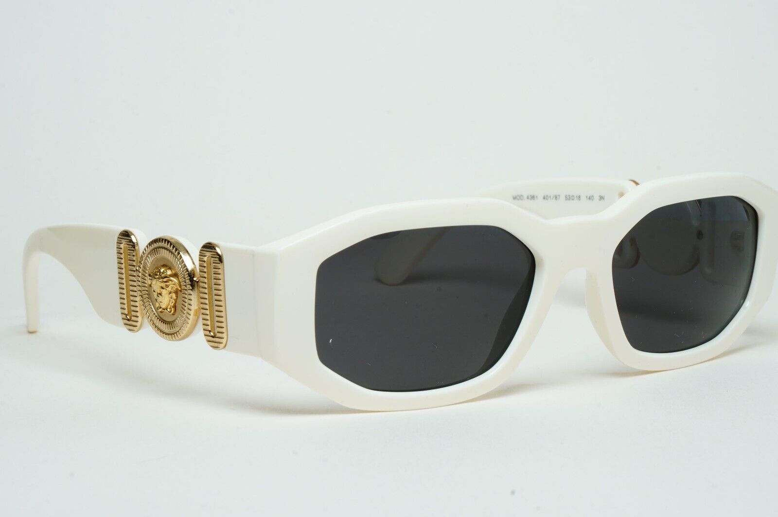 Versace Sunglasses White Black Gold Medusa Biggie MOD VE 4361 401/87 100125