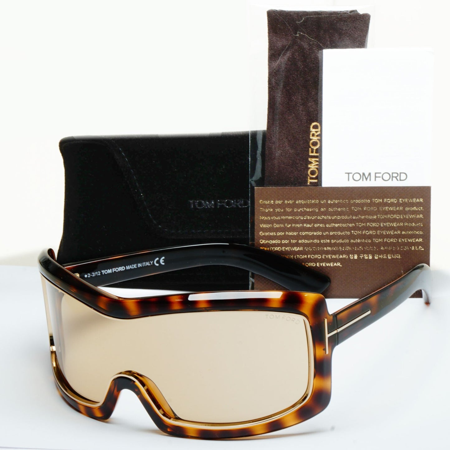 Tom Ford Sunglasses Olga Sunglasses Shield Ski Large Brown Tortoise TF 305 52J
