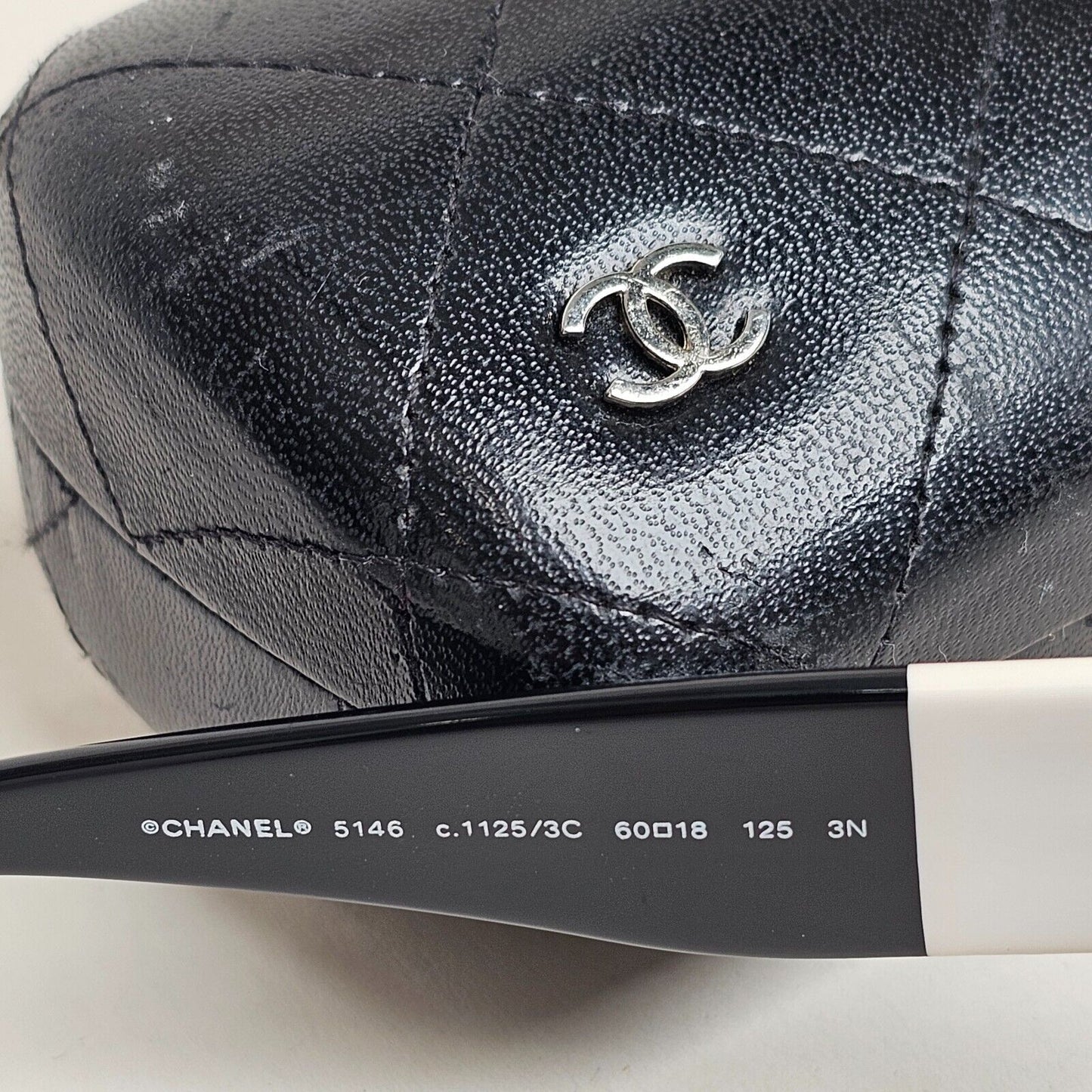 Chanel Sunglasses 2010 Vintage Black Lace Square White CC 5146 c.1125/3C 120125