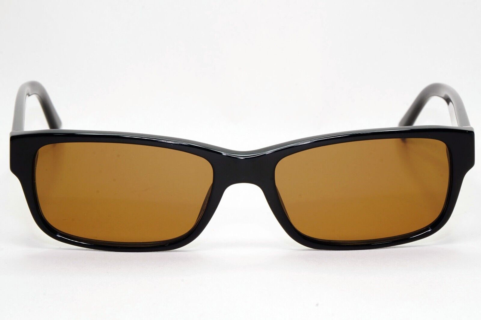 Prada Sunglasses Black Brown Glossy Rectangle Square PR16MV VPR 16M 1AB-1O1 53mm