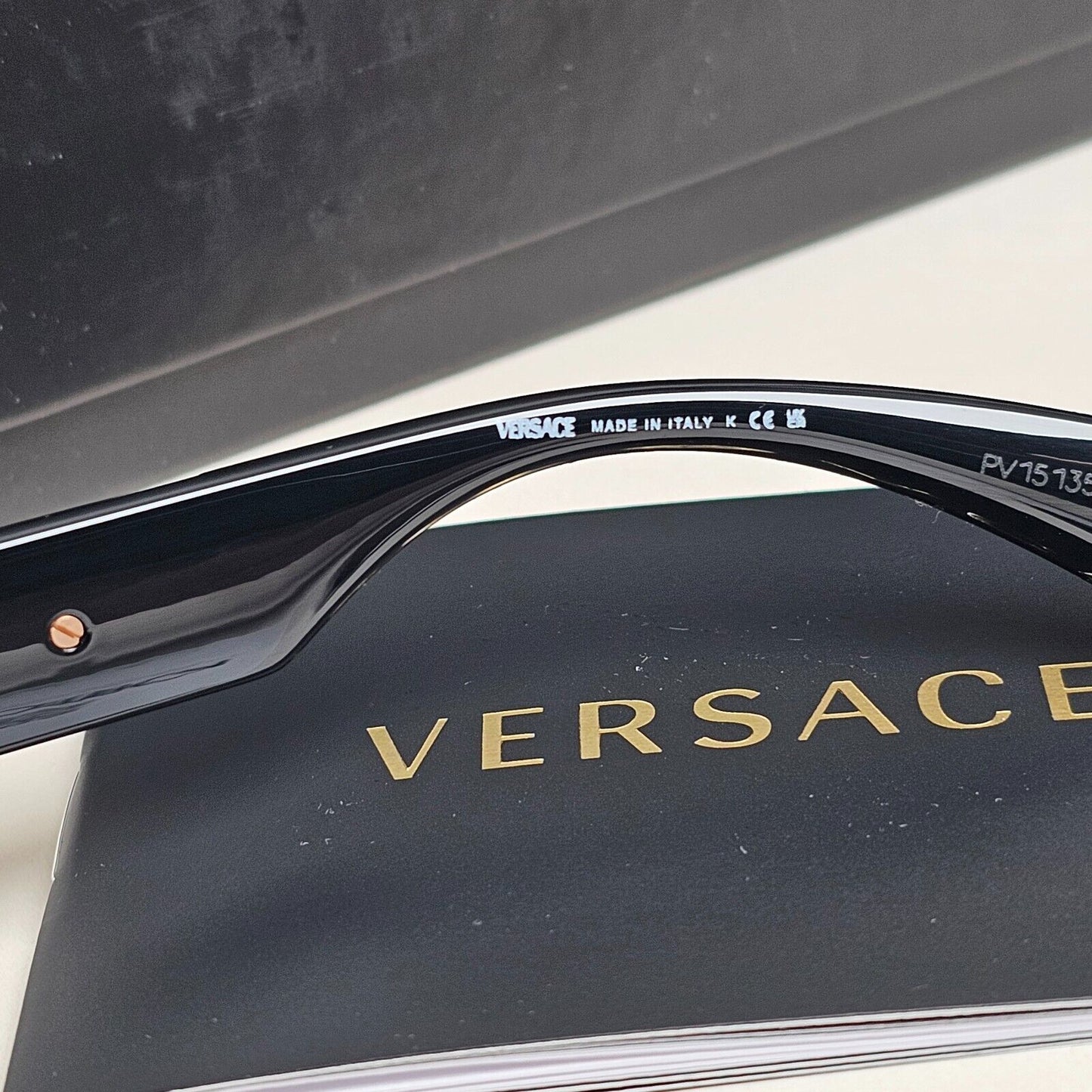 Versace Sunglasses Black Gold Meander Square Grey MOD VE 4445-F GB1/87 54mm