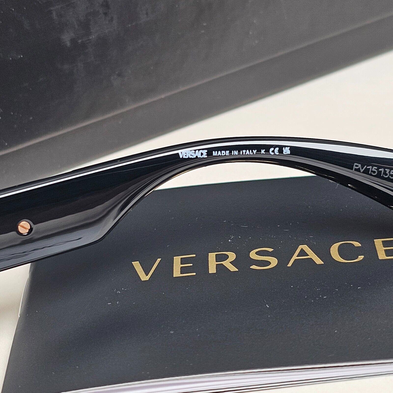 Versace Sunglasses Black Gold Meander Square Grey MOD VE 4445-F GB1/87 54mm