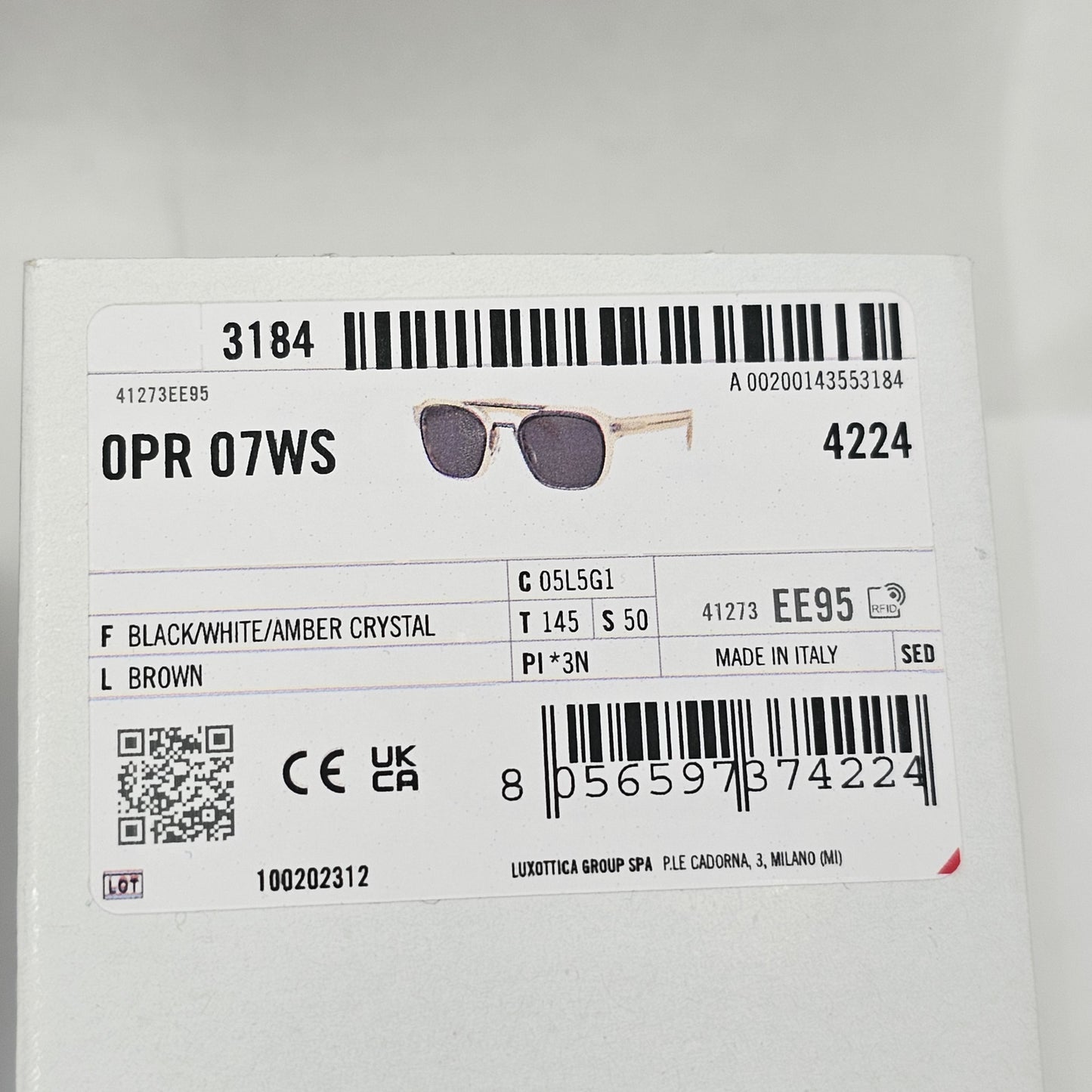 Prada Sunglasses Honey Transparent Caramel Naviator PR07WS SPR 07W 05L-5G1 50mm