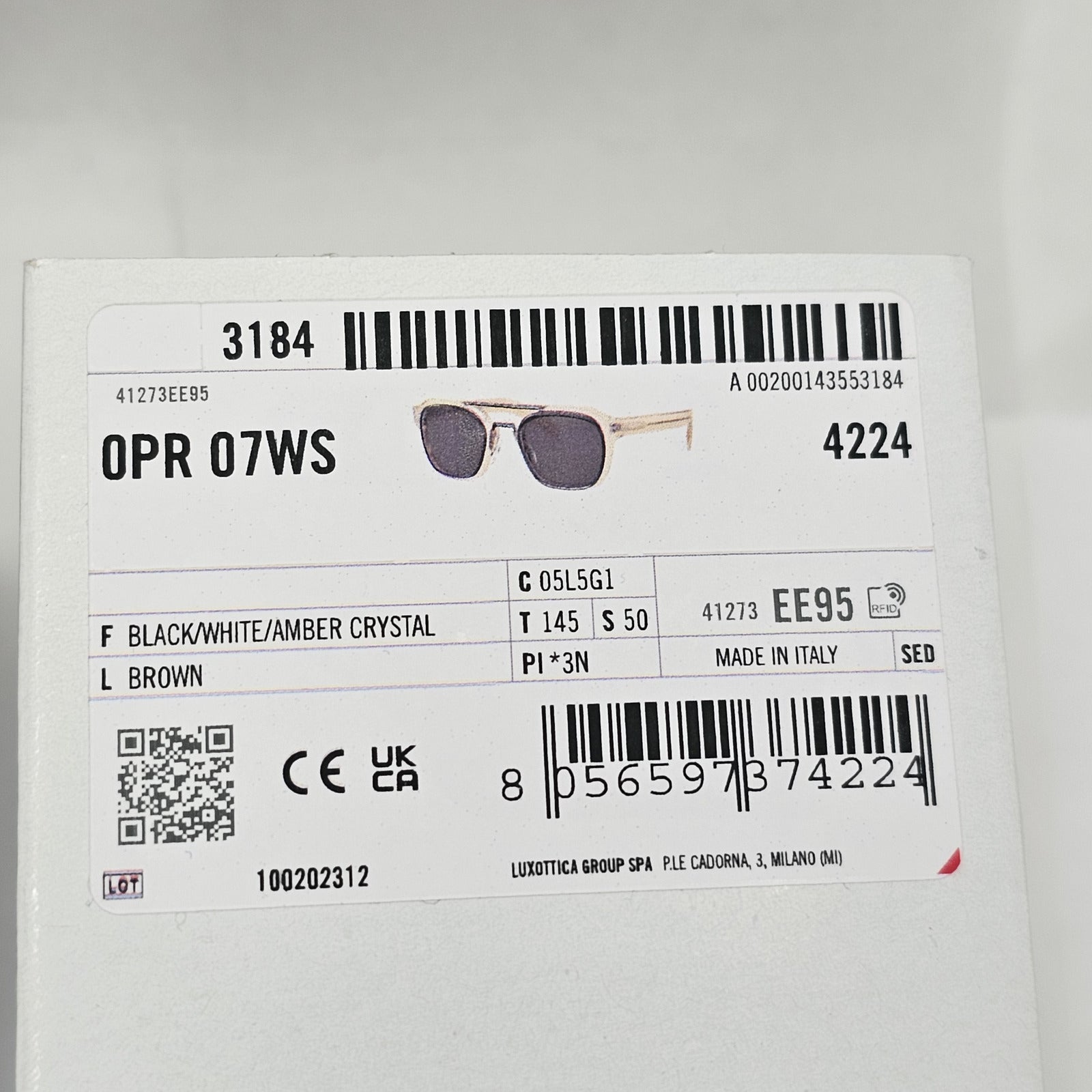 Prada Sunglasses Honey Transparent Caramel Naviator PR07WS SPR 07W 05L-5G1 50mm