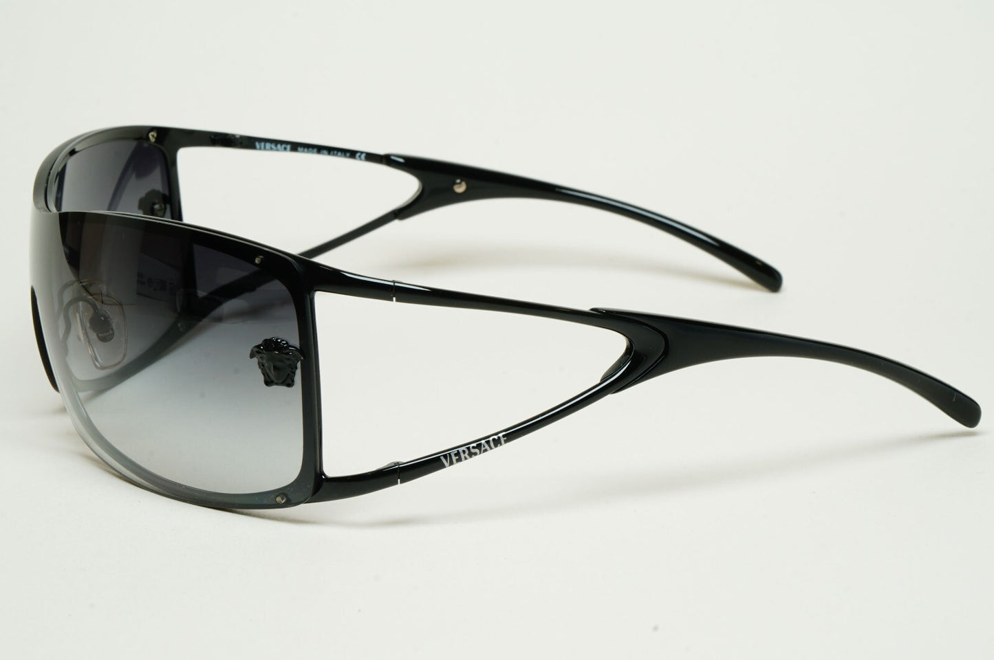 Versace Sunglasses 2006 Vintage Black Medusa Shield MOD 2048 1009/8G 200225