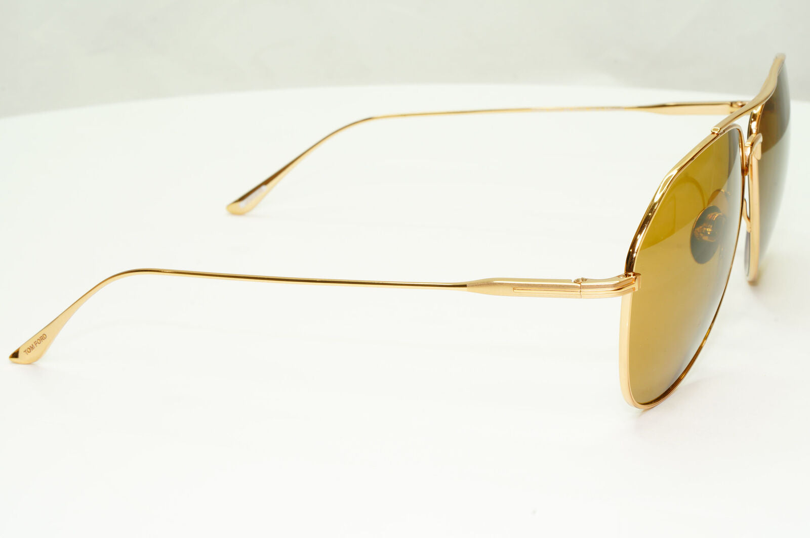 Tom Ford Titanium Japan Sunglasses Gold Brown Pilot Cyrus TF 747 30F FT0747