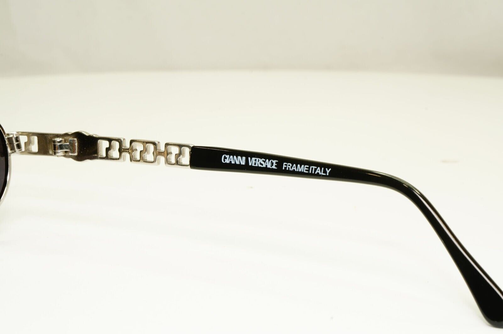 Gianni Versace 1995 Vintage Silver Medusa Retro Black Sunglasses MOD G44 COL 26M