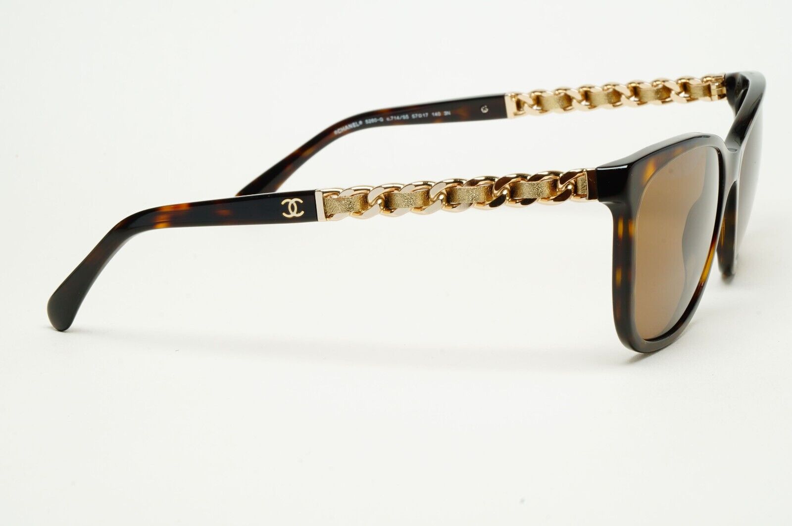 Chanel Sunglasses Leather Chain Gold Brown Tortoise 5260-Q c.714/S5 261124