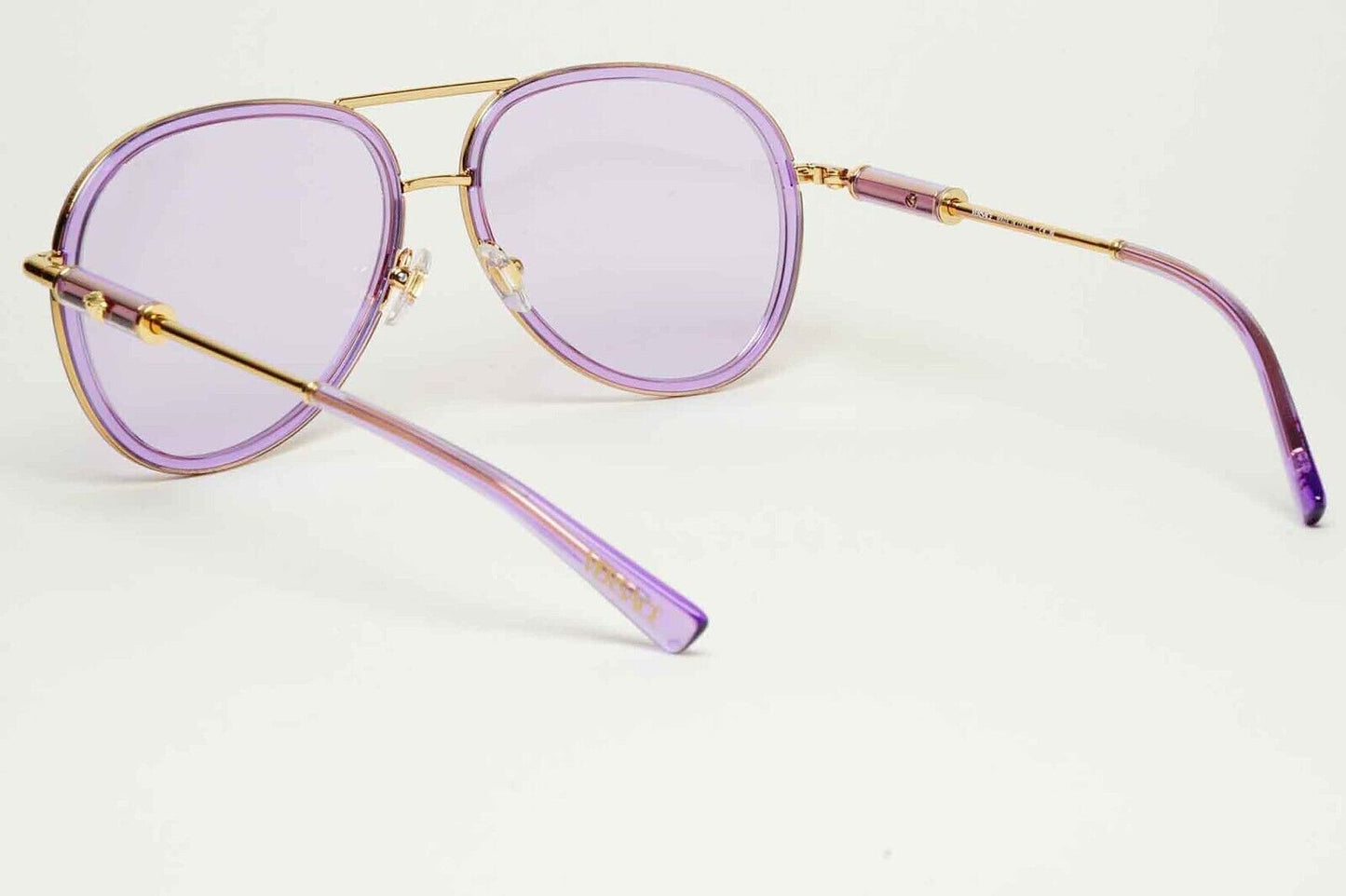 Versace Sunglasses Oversized Pilot Gold Violet Medusa MOD VE 2260 1002/1A 60mm