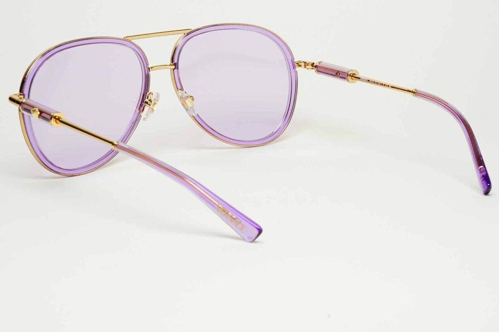 Versace Sunglasses Oversized Pilot Gold Violet Medusa MOD VE 2260 1002/1A 60mm
