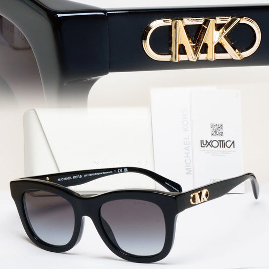 Michael Kors Sunglasses Black Gold Grey MK 2193U Empire Square 4 3005/8G