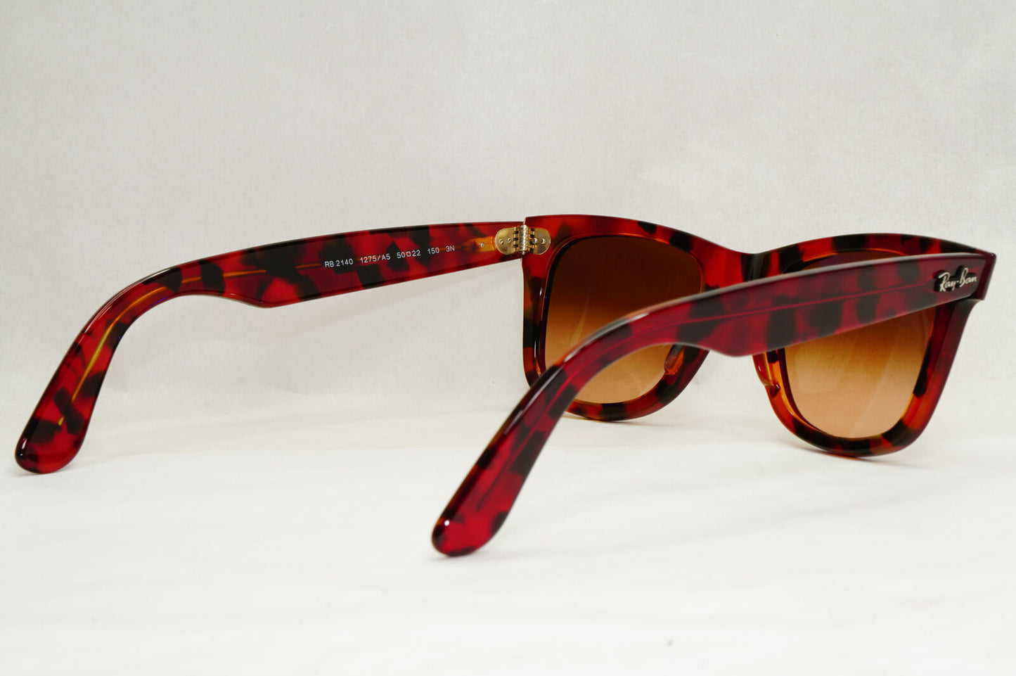 Ray-Ban Sunglasses Wayfarer Dark Red Havana Transparent Brown RB 2140 1275/A5