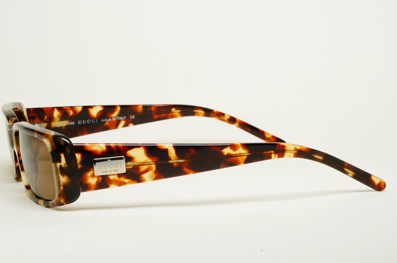Gucci Sunglasses 1998 Vintage Brown Tortoise Rectangle GG 2450/S 4TM 52mm 120125
