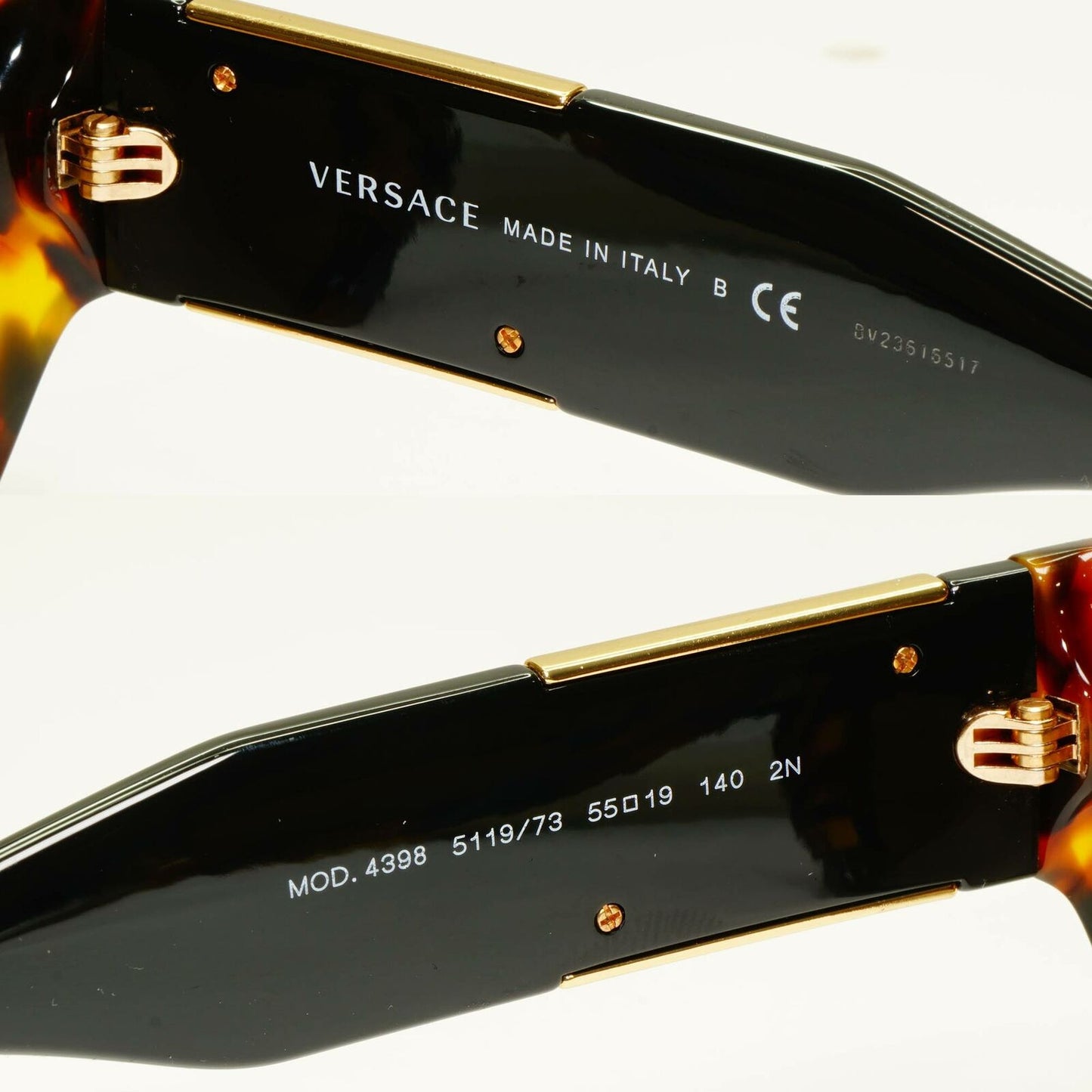 Authentic Versace Womens Gold Medusa Brown Black Square Sunglasses 4398 5119/73