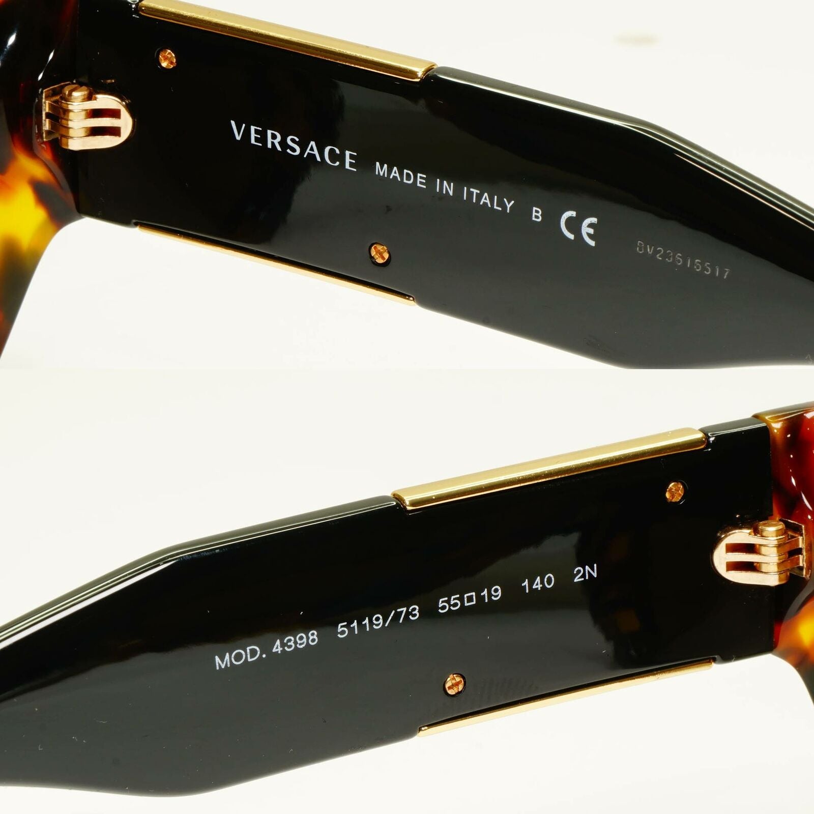 Authentic Versace Womens Gold Medusa Brown Black Square Sunglasses 4398 5119/73