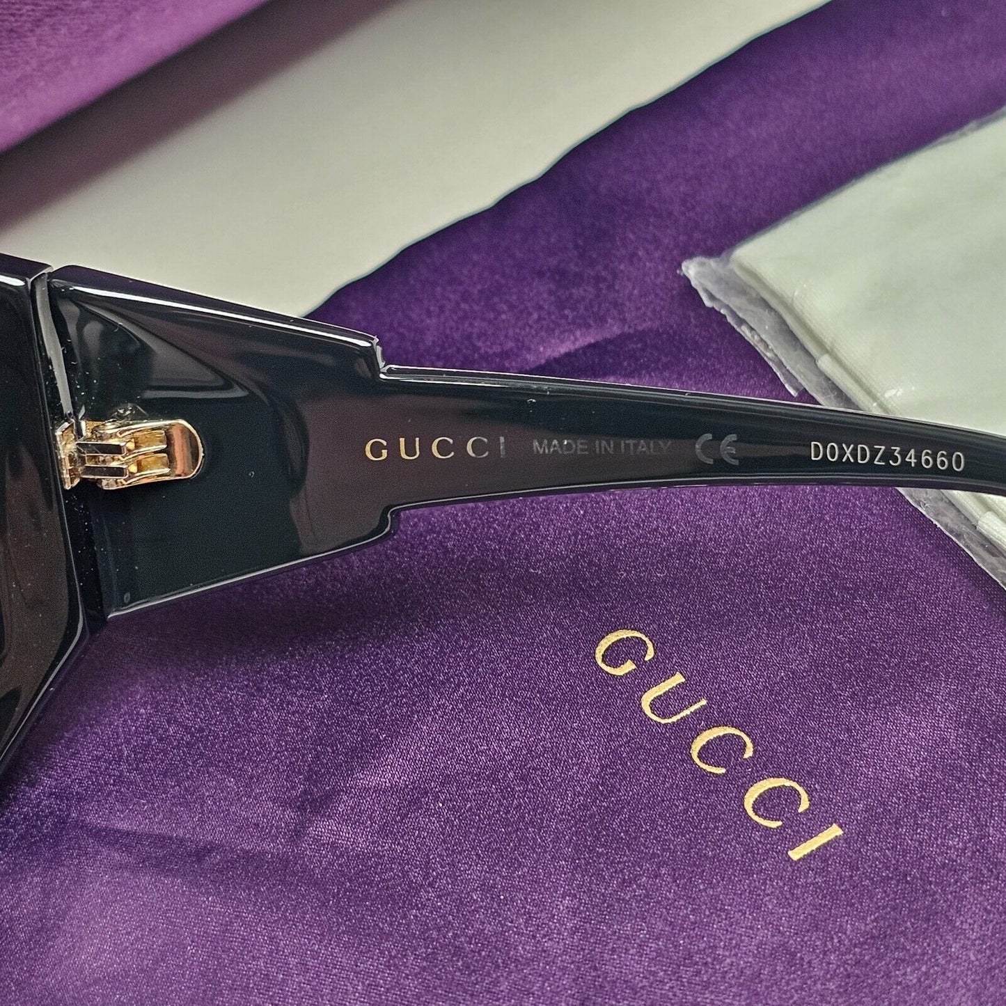 Gucci Sunglasses 2021 Oversized Black Grey Gold Large Square GG0875S 001 070125