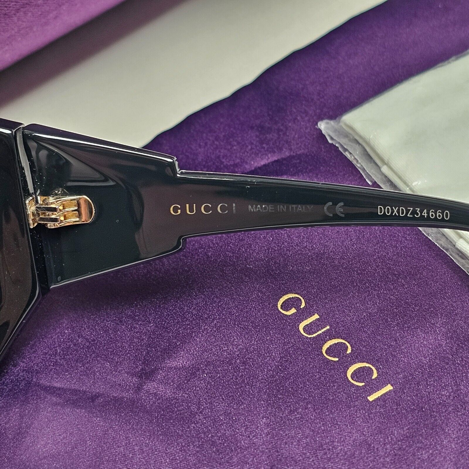 Gucci Sunglasses 2021 Oversized Black Grey Gold Large Square GG0875S 001 070125