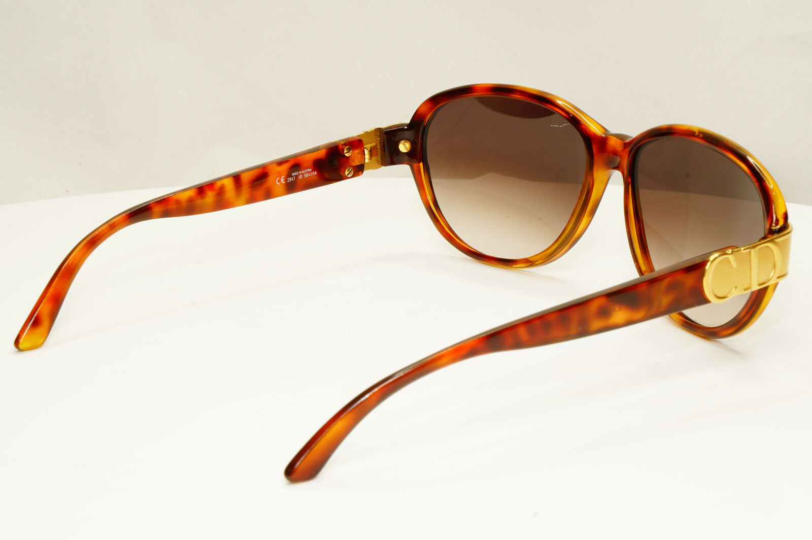 Dior 1990s Gold Sunglasses Austria Vintage Brown Square Womens 2917 10