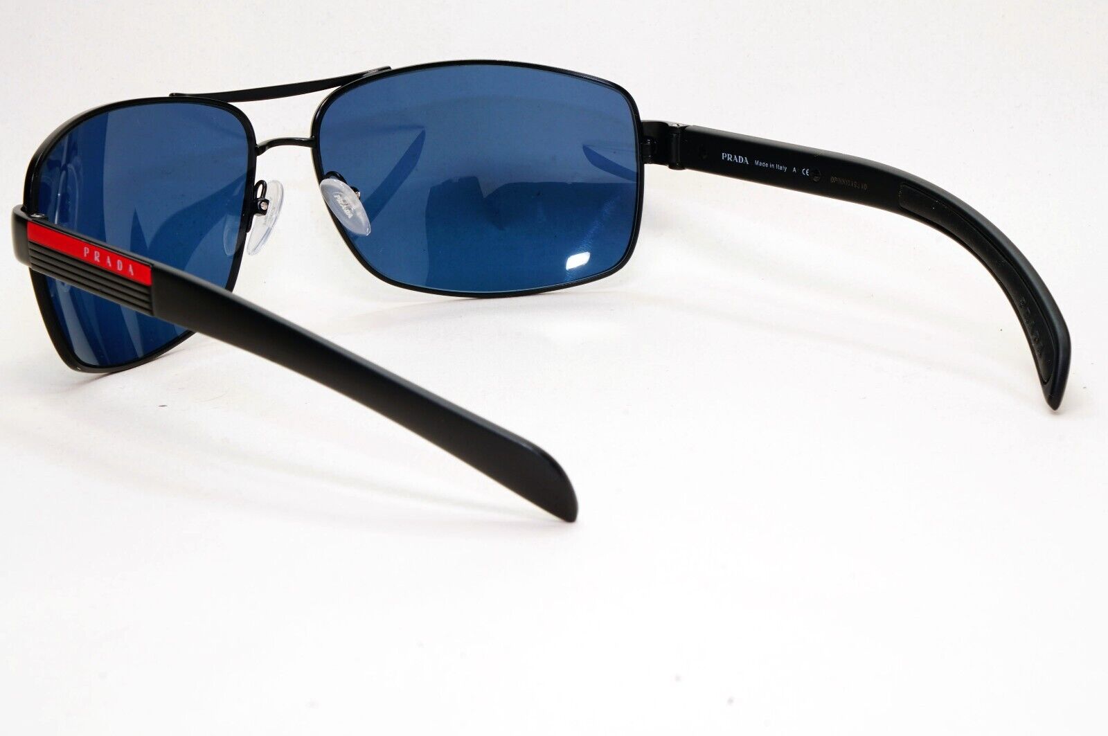 Prada Sunglasses Black Matte Blue Wrap Navigator PS54IS SPS 54I 1BO-1A1 210924